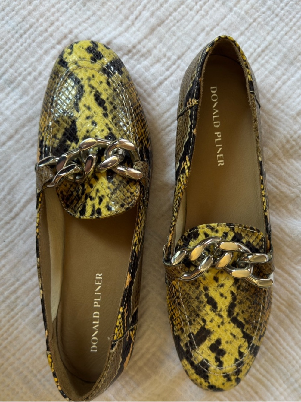 Donald Pliner Leather Snake Embossed Nolin Loafers - Picture 13 of 16
